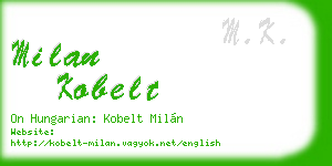 milan kobelt business card